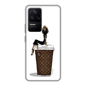 Чехлы Луи Витон для Xiaomi POCO F4 (5G) (AlphaPrint - LOUIS VUITTON) (кофе LOUIS VUITTON)