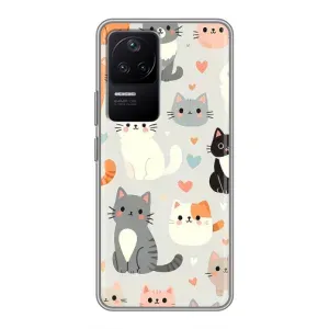 Чехол с рисунком кот на Xiaomi POCO F4 (5G) (Коллаж котов)
