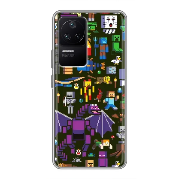 Чехол с принтом «Коллаж Майнкрафт» для Xiaomi POCO F4 (5G) Чехол с принтом «Коллаж Майнкрафт» для Xiaomi POCO F4 (5G)