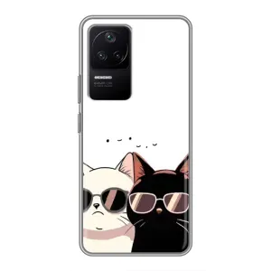 Чехол с рисунком кот на Xiaomi POCO F4 (5G) (Коты в очках)