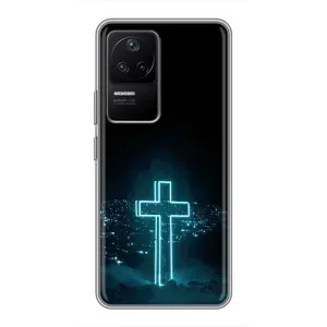 Чехол для Xiaomi POCO F4 (5G) (AlphaPrint) - (Христианские) (Крест и город)