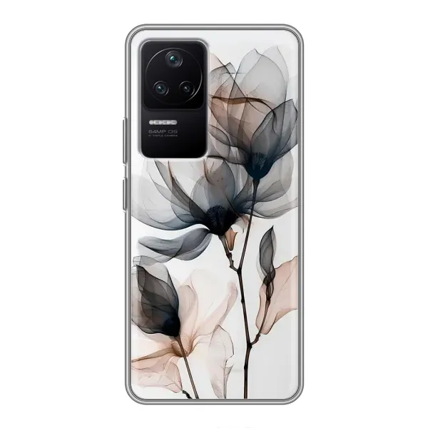 Чохол з принтом «Квіти на білому» для Xiaomi POCO F4 (5G)