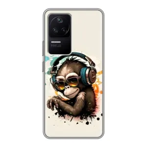Чохол з Мавпами Xiaomi POCO F4 (5G) - (AlphaPrint) (Макака в навушниках)