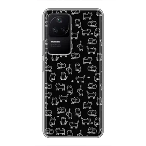 Чехол с принтом для Xiaomi POCO F4 (5G) (AlphaPrint) Модные коты (Меленькие котики)
