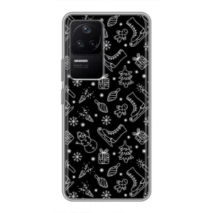 Новорічні, Святкові Чохли для Xiaomi POCO F4 (5G) - 2024 год (Новорічний фон)