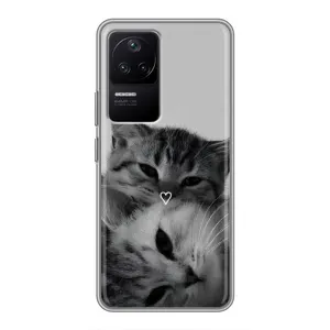 Чехол с рисунком кот на Xiaomi POCO F4 (5G) (Пара котов)