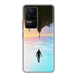 Чехол с человеком пауком для Xiaomi POCO F4 (5G) - (AlphaPrint) (Паук человек)
