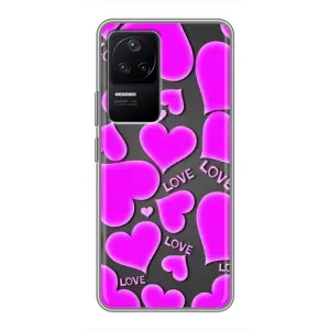 Чехлы для любимой на Ксяомі ПОКО Ф4 (5G) (VPrint) (Pink hearts)