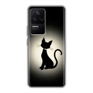 Чехол с принтом для Xiaomi POCO F4 (5G) (AlphaPrint) Модные коты (Силуэт котика)