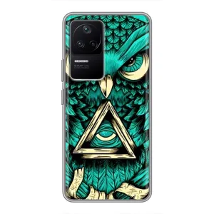 Чехол с птицами на Xiaomi POCO F4 (5G) (VPrint) (Сова с глазом)