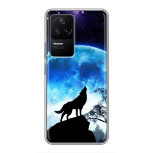 Защитные чехлы для Поко Ф4 (5G) (AlphaPrint) (ХИТ продаж) ВОЛК (Волк на луну)