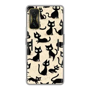 Чехол с рисунком кот на Xiaomi POCO F4 GT (Черные коты)
