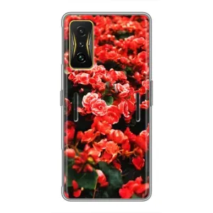 Чехлы с Цветами для Xiaomi POCO F4 GT (VPrint) (Цветы красные)