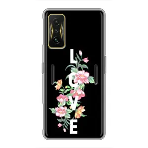 Чехлы для любимой на Поко Ф4 GT (VPrint) (Цветы LOVE)