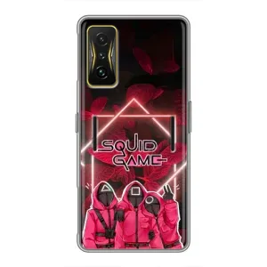 Чехол Гра в кальмара для Xiaomi POCO F4 GT (Охранники Игра кальмара)