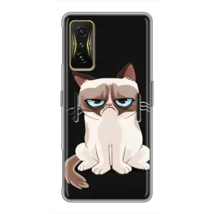 Чехол с принтом для Xiaomi POCO F4 GT (AlphaPrint) Модные коты (Грустный кот)