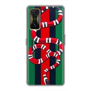 Чехлы ГУЧЧИ для Поко Ф4 GT (AlphaPrint) (Gucci змия)