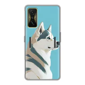 Чехол с Хаски для Xiaomi POCO F4 GT - (AlphaPrint) (Хаски арт)