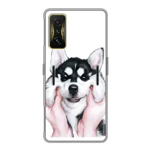 Чехол с Хаски для Xiaomi POCO F4 GT - (AlphaPrint) (Хаски улыбака)