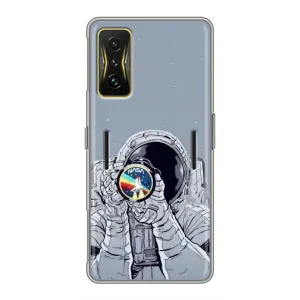 Чехол NASA для Xiaomi POCO F4 GT (AlphaPrint) (Космонавт фото)