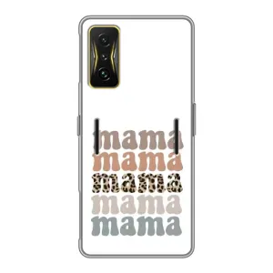 Чехлы для мамы на Xiaomi POCO F4 GT (Текстовый коллаж мама)