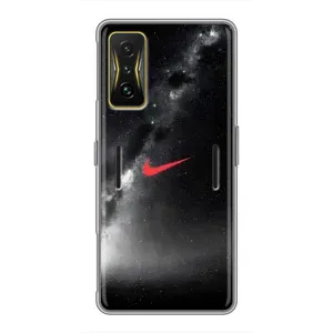 Чехол для Xiaomi POCO F4 GT - с принтом Найк (AlphaPrint) (Найк красный)