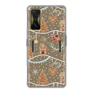 Новогодние, Праздничные Чехлы для Xiaomi POCO F4 GT - 2024 год (Новогодние пряники)