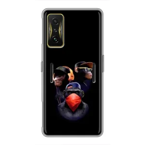 Чехол с Обезьянами Xiaomi POCO F4 GT - (AlphaPrint) (Три обезьяны)