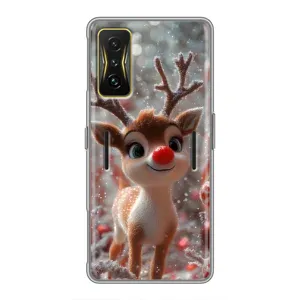 Яркий чехол для Xiaomi POCO F4 GT с Зимними Оленятами