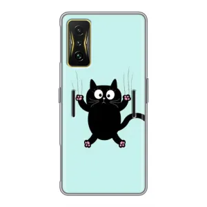 Чехол с принтом для Xiaomi POCO F4 GT (AlphaPrint) Модные коты (Падающий кот)