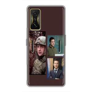Чехол для Xiaomi POCO F4 GT (AlphaPrint - с принтом Зеленского) (Президент)