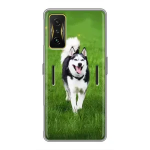 Чехол с Хаски для Xiaomi POCO F4 GT - (AlphaPrint) (Радостный Хаски)