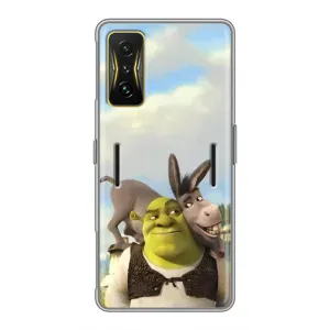 Чехол с мультфильмом Шрек на Xiaomi POCO F4 GT (Шрек и Осел)