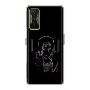 Чехлы на тему: Итачи Учиха для Xiaomi POCO F4 GT (AlphaPrint) (силуэт Итачи)