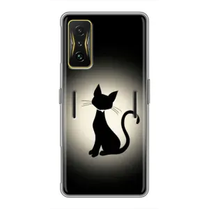 Чехол с принтом для Xiaomi POCO F4 GT (AlphaPrint) Модные коты (Силуэт котика)