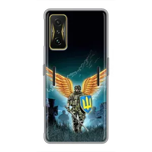 Чехлы с картинкой ЗСУ для Xiaomi POCO F4 GT (AlphaPrint) (Солдат ЗСУ)