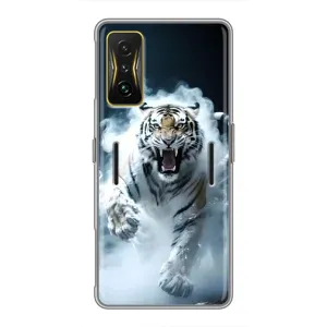 Чехол с картинкой «Хищники» для Xiaomi POCO F4 GT (Белый тигр в дыму)