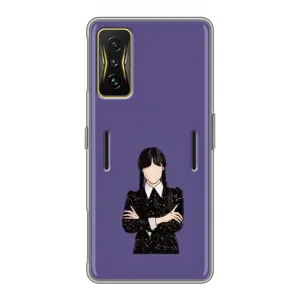 Чехлы Венсдей на Xiaomi POCO F4 GT Уэнсдей (AlphaPrint) (Уэнздей в черном)