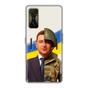 Чехол для Xiaomi POCO F4 GT (AlphaPrint - с принтом Зеленского) (Зеленский солдат)