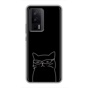 Чехол с рисунком кот на Xiaomi POCO F5 Pro (Равнодушный кот)