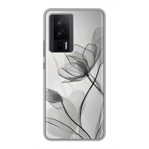 Чехол с принтом «Черные цветы» для Xiaomi POCO F5 Pro