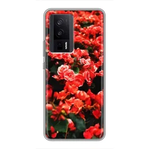 Чехлы с Цветами для Xiaomi POCO F5 Pro (VPrint) (Цветы красные)