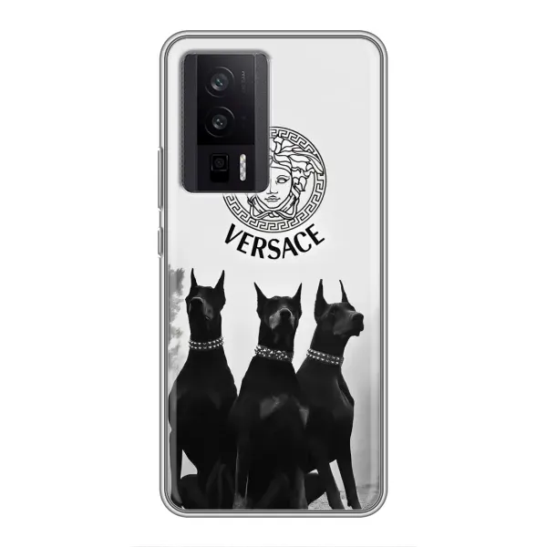 Чохол з принтом «Доберман Версаче» для Xiaomi POCO F5 Pro