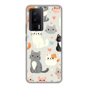Чехол с рисунком кот на Xiaomi POCO F5 Pro (Коллаж котов)