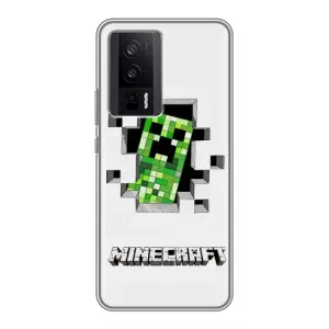 Чехол Майнкрафт на Xiaomi POCO F5 Pro (AlphaPrint) Minecraft (крипер Майнкрафт)