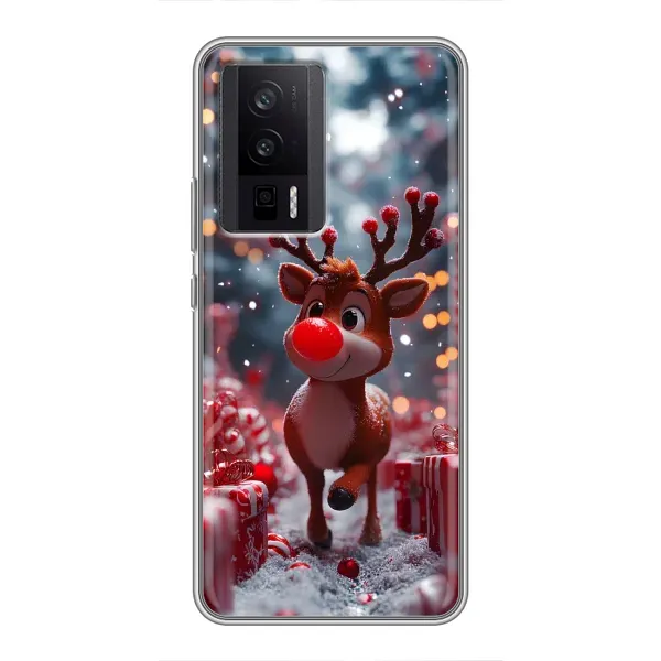 Чохол з принтом «Олень серед подарунків» для Xiaomi POCO F5 Pro Чохол з принтом «Олень серед подарунків» для Xiaomi POCO F5 Pro