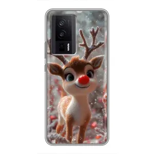 Яркий чехол для Xiaomi POCO F5 Pro с Зимними Оленятами
