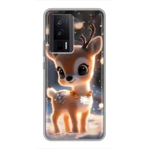 Яскравий чохол для Xiaomi POCO F5 Pro з Зимові Оленята (Оленятко)