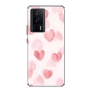 Чохол з розовим принтом для Xiaomi POCO F5 Pro (Рожеві сердечки)