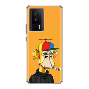 Чехлы с Обезьянами NFT для Xiaomi POCO F5 Pro (AlphaPrint) (Скучающая Обезьяна NFT)